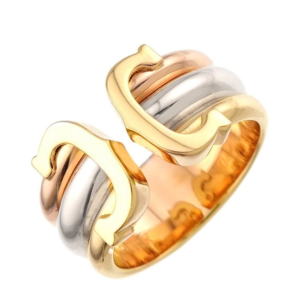 Cartier C2 #48 Ring, 18K Yellow Gold, White Pink Three-Color, 750 2C Ring